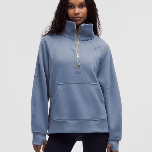 lululemon athletica Sweaters - Lululemon🍋Oversized Scuba Half Zip❤️RARE blue❤️EUC